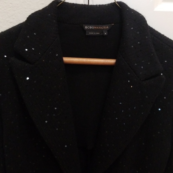 COPY - BCBGMAXAZRIA Sequins 100% Wool Knit Blazer - Picture 4 of 6